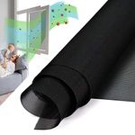 HOMWMPA High Density Window Screen, 39''W x 99"L Clean Air DIY Adjustable Door Screen Replacement, Durable Effective Pollen/Dust/Floc/Rain Barrier Net for Windows and Sliding Doors, Black