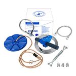 CTSC 29m Zip Wire Kit with 1.8m Stainless Steel Spring Brake and ZipWire Seat For Kids and Adults (blue)