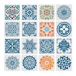 HLIWS Mandala Geometric Painting Stencils-16 Pcs Reusable Paint Templates,Flower Stencils,Flower Stencils for Scrapbook,Fabric,Wall,Furniture,Window