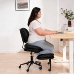 Extra-Wide & Tall Cross-Legged Office Chair – Deeply-Padded Cloud Seat, Ergonomic Back Support, Adjustable Height for ADHD & Meditation