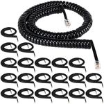 Kanayu 20 Pack Black Phone Cords 12