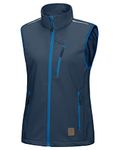 Little Donkey Andy Women's Fleece lined Softshell Vest Lightweight Windproof Sleeveless Jacket for Hiking Outdoor Travel Golf, Navy Blue, X-Small
