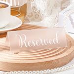 Teling 16 Pcs Acrylic Reserved Table Signs for Wedding Guest Reservation Seat Signs Waterproof Double Sided Reserved Tent Signs for Wedding Birthday Party Restaurants Meeting Chair Business Office