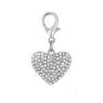 PETFAVORITES™ Couture Designer Fancy Bling Rhinestone Heart Pet Cat Dog Necklace Collar Charm Pendant Jewelry (Crystal)