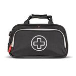 Allermates Family Travel Essentials First Aid Empty Supplies Bag - Medicine Carry Case for Epi Pen, Insulin, Pill Bottle, Diabetic Aids, Asthma Spacer, Auvi Q, Allergy and Emergency Needs. (Black)