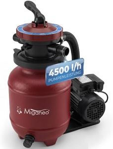 Miganeo Sandfilteranlage Speed Clean Dynamic 6500 Rot | Filteranlage für Pools bis 19.000 Liter | Poolpumpe mit 4.500 l/h Pumpenleistung und 3.900 l/h Filterleistung | stromsparende 200 Watt