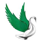 GG Grand General 48098 Green 8.5 X 7.5 inches Chrome Bugler Hood Ornament with Windriders