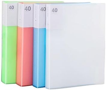 A4 Colored File Folders ，Clear Plastic Display File Folders with Plastic Sleeves for School, Presentations, Filing, Insurance Financial Document and Interviews-Pack of 4