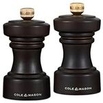 Cole & Mason H233056 Hoxton Chocolate Wood Salt and Pepper Mill Set, Precision+ Carbon/Ceramic Mechanisms, Salt and Pepper Grinders with Adjustable Grind, Beech Wood, 104mm, Gift Set