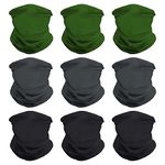 Headband Bandana Head Wrap Scarf Neck Gaiter Headwear Balaclava for Sports (9PCS Solid-A)