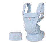 Ergobaby Omni Deluxe All-in-One Baby Carrier for Newborns from Birth up to 20kg, Ergonomic 4-Position Cotton Baby Carrier Back Carrier Travel System, Serene Blue Flowers