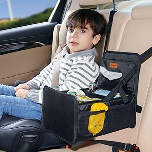 Kids Car Organizer Backseat- Easy-to-Reach Car Organizers and Storage for Back Seat Between Seats with Tissue Box and Side Pockets, Car Travel Accessories for Baby Long Trips with cup Holders