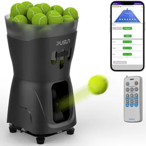 PUSUN PT-MINIPro Portable Tennis Ball Machine - Lightweight Indoor Tennis Server with APP Control, 65-Ball Capacity & Teaching System, Smart Tennis Trainer for Schools (3-5H Battery)