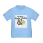 CafePress Big Cousin to Be (Monkey) T Shirt Cute Toddler T-Shirt, 100% Cotton Baby Blue