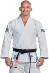 FUJI Flow-Tech Brazillian Jiu-Jitsu Gi; Lightweight BJJ Uniform Ultimate Breathability, White, Size A4