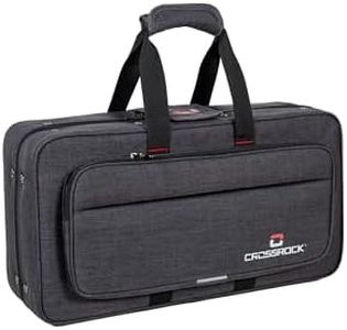 Crossrock Lightweight Foam Case fits Bb Trumpet-with Removable Shoulder Straps, Storage Compartment & External Pocket-Dark Grey (CRP200TRDG-R)
