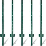 Toriexon Fence Posts 3Feet - 5Pack, Heavy Duty Metal Fence Post with U-Channel, Steel Fence U-Post for Holding Garden Wire Fence, Corner Anchor Posts