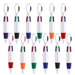 TIESOME 6pcs 4-in-1 Ballpoint Pens Multicolor Retractable Shuttle Pens with Buckle Keychain 4 Color Ink Pens Multicolor Pens for Office School Supplies Students Gifts Party Gifts