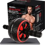 PRO.WELL AB Roller Wheel Abdominal Core Exercise & Stomach Training Ab Blaster Fitness Roller Wheel Equipment with Knee Mat for Men & Women - 201