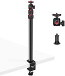 NEEWER Extendable Camera Desk Mount with Ball Head, 17"-40" Adjustable Table Light Stand with 1/4" Screw & C Clamp for DSLR Camera, Ring Light, Live Stream, Vlog, Max Load: 6.6lb/3kg, TL283 (RED)