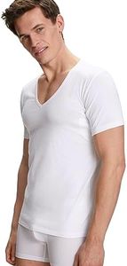 FALKE Men's Daily Climate Control Outlast® Deep V-Neck Undershirt, Breathable, Egyptian Cotton, Skin-Friendly, White (White 2000), 3XL, 1 Piece