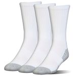 Under Armour UNDKU Men UA Heatgear Tech Crew Socks - White//Graphite (100), LG