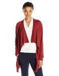 ANNE KLEIN Women's Draped Cardigan, Burnt Siena, Small