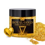 Edible Glitter - 30g / 1oz Luster Dust Edible Glimmer Powder for Sparkling Drinks, Foods, Wine, Cake - Food Grade Shimmer Dust Powder for Baking, Beverage, Cookies Decoration (Royal Gold)