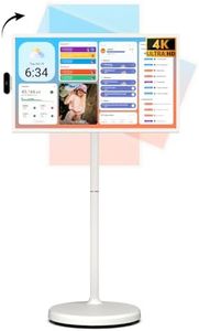 ApoloSign 32'' UHD 4K Smart Portable TV 2nd Gen, 16(8+8) GB RAM+256GB, Android 14, EDLA-Certified, Digital Calendar & Chore Chart, Built-in 9300mAh Battery, Full Swivel Rotation, Voice Remote Control