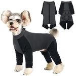 Hjyokuso Dog Pajamas with Zipper, dog onesies for small medium large dogs, dog jumpsuit with legs, Dog Clothes PJs Nightwear, Dog Leg Surgery Recovery Suit, Dog Sleeve To Prevent Licking Bite -XS-XXL