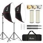 Shirtal Softbox Lighting Kit,37" Octangle Softbox Photography Lighting Kit with 110W 2700-6500K 11000Lux Dimmable LED Prismatic Lamp and Remote Control,Photo Studio Soft Box Lights for Video Recording