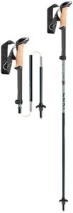 LEKI Makalu Cork FX TA Trekking Poles - Foldable Collapsible Aluminum Lightweight Walking Poles for Mountain Hiking - Stone Blue Dark-Dark Sea Green - 110-130 cm