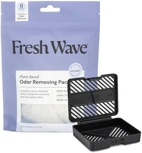 Fresh Wave Lavender Odor Eliminating & Deodorizing Packs | Bag of 6 & Fresh Pod Case | Safer Odor Relief for Small Spaces | Natural Plant-Based Odor Eliminator | Odor Absorbers for Home