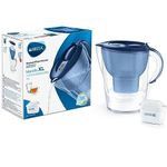 BRITA Marella XL water filter jug for reduction of chlorine, limescale and impurities, Includes 1 x MAXTRA+ filter cartridges, 3.5L - Blue