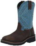 Wolverine Women's Rancher Arrow Waterproof Stell Toe Wellington Construction Boot, Blue, 5