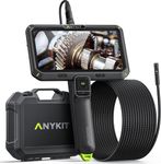 Anykit Endoscope Camera with Light, 6 Inch IPS Screen Dual Lens Endoscope 1080P HD Inspection Camera, Waterproof IP67 Tube Camera, 6+1 LEDs Snake Camera with 32G TF Card and Tool Case (16.5 ft)