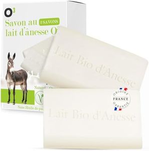 O³ Savon au Lait Bio d'Anesse-Savon 100% Naturel Sans Huile de Palme ni Edta-Anti ride at Anti Acné-Production 100% française (2 Savons de 100gr)