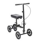 Drive Medical RTL799 Adjustable Height Steerable Foldable Knee Walker Knee Scooter Leg Walker Crutch Alternative With Hand Brake 350 Pound Weight Cap, Black