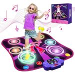 HahaGift Light Up Dance Mat for Girls Toys Age 4 5 6 7 8,Dance Pad Toys for 4 5 6 7 8 9 10 Year Old Girl Boy Gifts, Dance Game for Kids Toys Age 4-8 Birthday Gifts