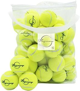 Magicorange Tennis Balls, 60 Pack Advanced Training Tennis Balls Practice Balls, Pet Dog Playing Balls, Come with Mesh Bag for Easy Transport, Good for Beginner Training Ball (Green)