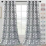 H.VERSAILTEX Blackout Curtains 96 inch Length 2 Panels Set Thermal Curtains & Drapes Window Treatment Noise Reducing Geometric Modern Grommet Living Room Curtains for Bedroom - Ivy and Gray