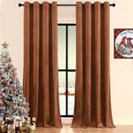 Timeper Velvet Curtains 96 inches - Burnt Orange Curtains Blackout for Living Room, Heavy Duty Luxury Grommet Window Drapes for Home Decor, 2 Panels, W52 x L96, Burnt Orange