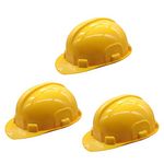 SAFEDOT SDH-401 Nape Safety Helmet with Ratchet Adjustment & 6 Point Cradle Construction Worker HDPE Hat Personal Protective Equipment (3 Pcs)