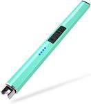 Rechargeable Lighter Electric Candle Lighters Arc Plasma Flameless Windproof USB Lighter Multi-Safety Protection Teal Blue