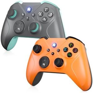 Dinosoo Wireless Controller for Xbox One/Series X|S & PC, Bluetooth, 2 Vibration Motors, TURBO, Macro, 3.5mm Headphone Jack Orange+Gray - Upgrading with a PC before connecting to X-box