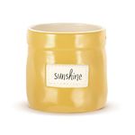 DEMDACO Sunshine Yellow and Off-White 4 x 4 Ceramic Stoneware Planter Cachepot