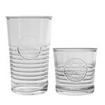 Bormioli Rocco Officina 1825 Ridged Whisky Tumblers and Highball Cocktail Glasses - 300ml, 475ml - 12pc Set