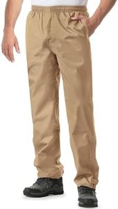 iCreek Men's Rain Pants Waterproof Breathable Lightweight Rain Over Pants (Kahaki, 4X/30 Inseam)