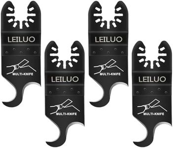 LEILUO 4 Pcs Oscillating Multi tool Hook Knife Blade for Carpet Roof Shingles Soft Materials Universal Oscillating Tool Accessory with Storage Bag Compatible with DeWalt Dremel Milwaukee and More