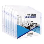 CiaoHER Acrylic Sign Holder 11 x 8.5, Clear Acrylic Frames Glass Window Wall Mount Advertising Signage Sign Holder with 4 Suction Cups for Mall, Office, Home, Restaurant, Landscape （6 Pack）